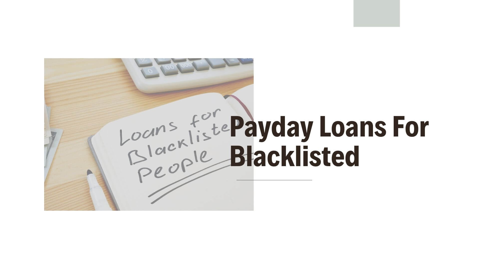 Payday Loans For Blacklisted